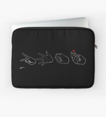 Scissors, Paper, Rock, Love - Black Laptop Sleeve