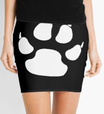 PAW, FOOT PRINT, DOG, CANINE, WHITE PAW, PADS, CLAWS, Cats Paw, Catspaw, Dog Paw, Cat, Dog, Pet, foot, track, scratch Mini Skirt