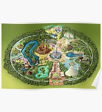 Disneyland Colorful Map Poster