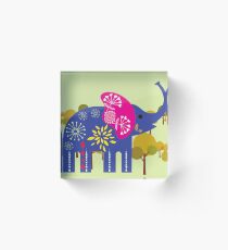 Decorated elephant Acrylic Block