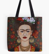 Frida Kahlo mit Schmetterlingen Tote Bag