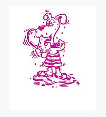 Funny Goofy Pup Tshirt Photographic Print