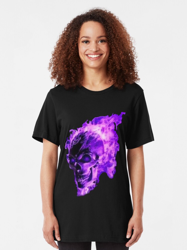 Purple Flaming Skull T Shirt By Wallfower Redbubble