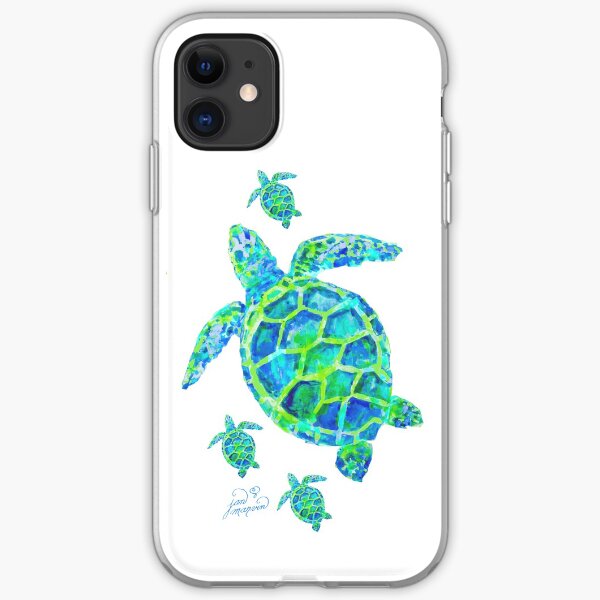 Sea Turtle with babies iPhone Soft Case