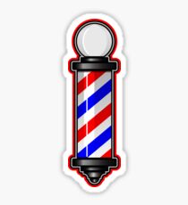 Barber Pole Hair Cut Sticker