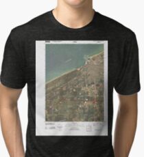 Camiseta de tejido mixto USGS TOPO Map Indiana IN Michigan City West 20100609 TM