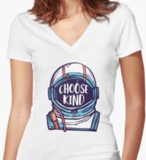 Choose Kind / Be Kind Women's Fitted V-Neck T-Shirt