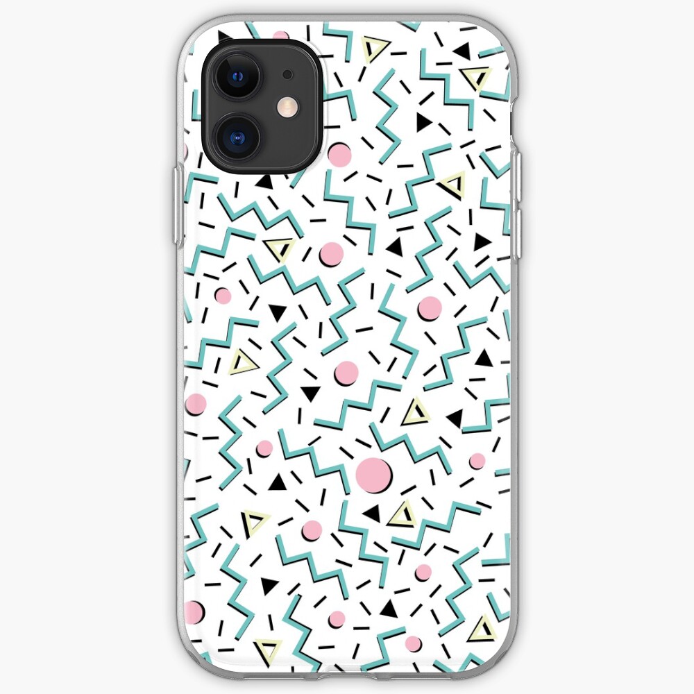 Back to the 80's eighties, funky memphis pattern design iPhone Case & Cover