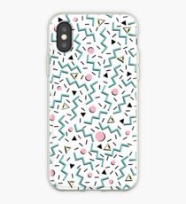 Back to the 80's eighties, funky memphis pattern design iPhone Case