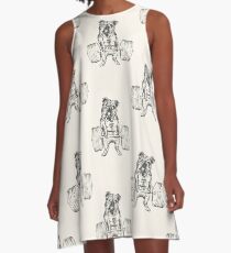 English Bulldog Lift A-Line Dress