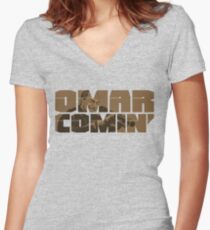 Omar Comin' Women's Fitted V-Neck T-Shirt