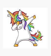 Dabbing Unicorn Photographic Print