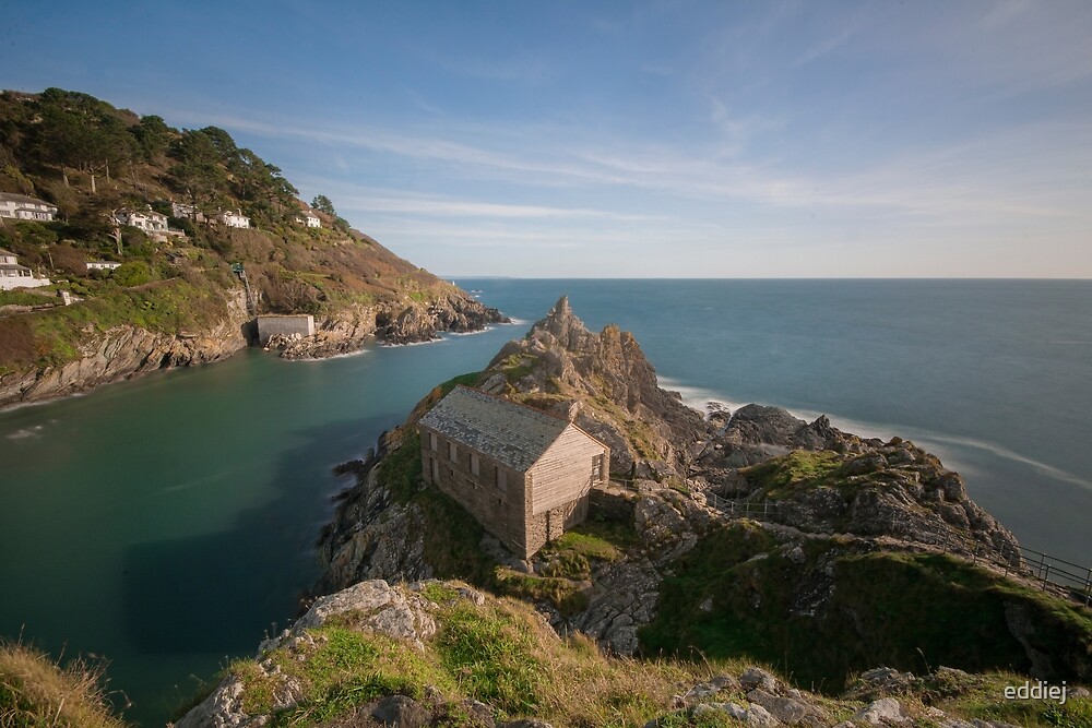"The old net loft Polperro Cornwall" by eddiej Redbubble