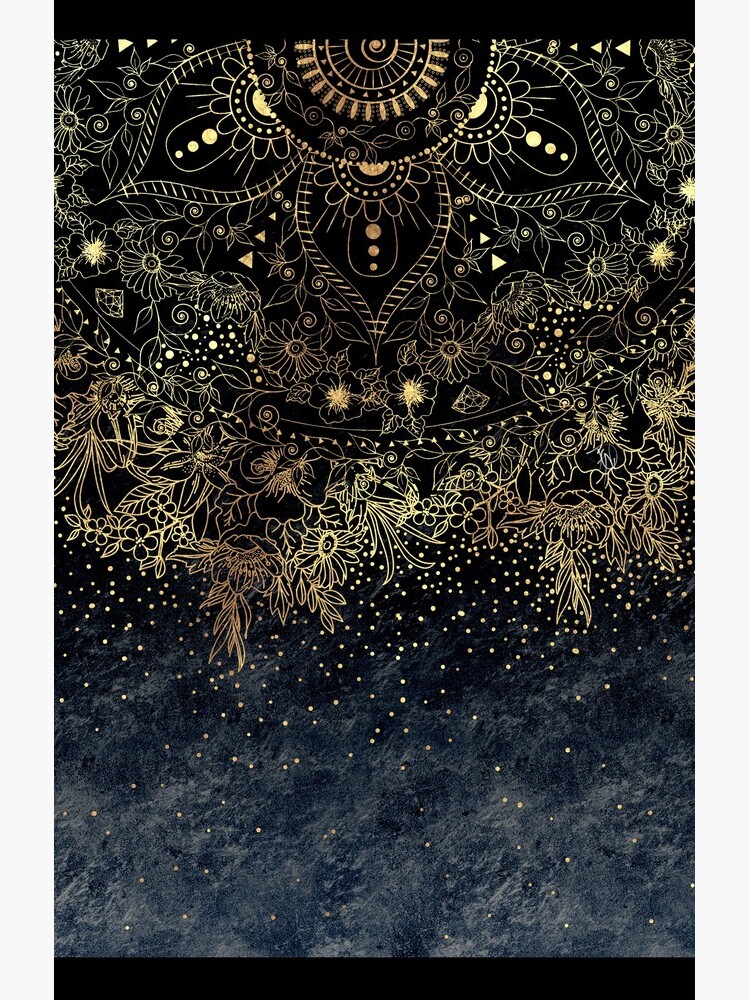 Stylish Gold floral mandala and confetti by InovArtS
