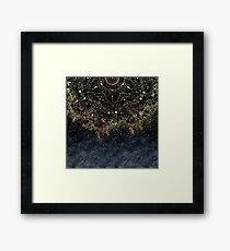 Stilvolles Goldblumenmandala und -Konfettis Gerahmtes Wandbild