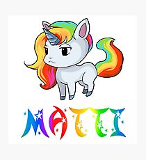 Matti Unicorn Sticker Photographic Print