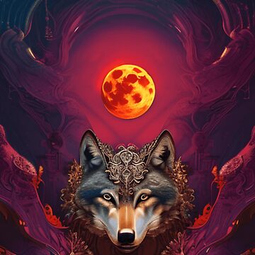 Wolf of the Blood Moon AI Fantasy Pop Art Leggings for Sale by KLP-Magick
