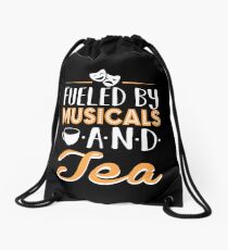 Fueled by Musicals and Tea Drawstring Bag