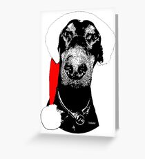 Doberman Claus Greeting Card