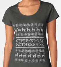 Die Hard Yippee-Ki-Yay Ugly Christmas Sweater Women's Premium T-Shirt