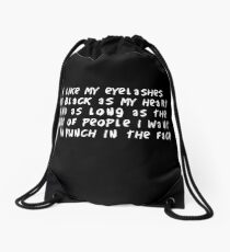 Eyelashes black and long Drawstring Bag