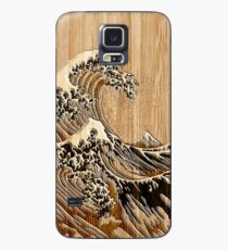 The Great Hokusai Wave in Bamboo Inlay Style Case/Skin for Samsung Galaxy