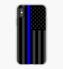 Die symbolische dünne blaue Linie auf amerikanischer Flagge iPhone-Hülle & Cover