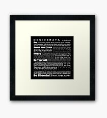 Desiderata - Black Framed Print