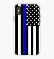 The Symbolic Thin Blue Line on US Flag iPhone Case