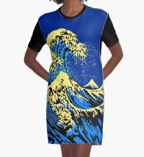 The Great Hokusai Wave Pop Art Style Graphic T-Shirt Dress