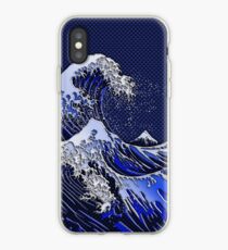 The Great Hokusai Wave chrome carbon fiber styles iPhone Case
