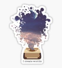 Writer Design - I Create Worlds Sticker