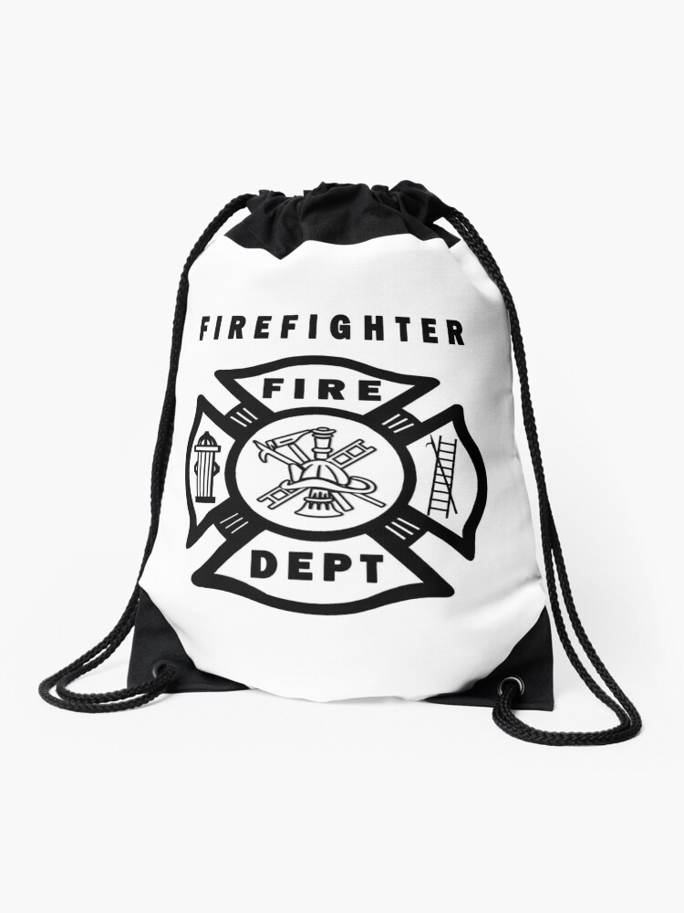 Firefighter Logo Drawstring Bag By Bonfiredesigns Redbubble