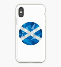 Scotland Flag Icon Circle Low Polygon iPhone Case