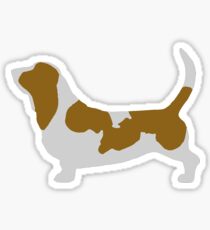 Basset Hound (Red and White) Sticker