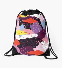 Purple Winter Drawstring Bag