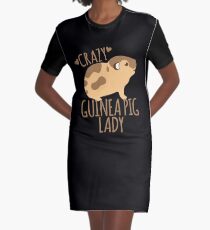 Crazy Guinea Pig Lady Graphic T-Shirt Dress