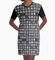 Wheel Pattern Gray Graphic T-Shirt Dress