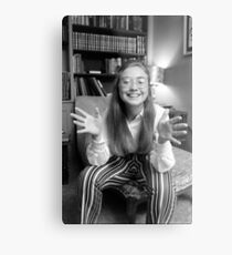 Young Hillary Clinton Black and White Print Metal Print