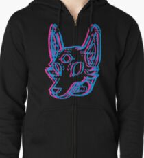 3D Space Coyote Zipped Hoodie