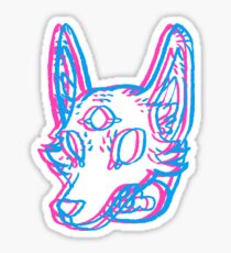 3D Space Coyote Sticker