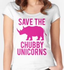 SAVE THE CHUBBY UNICORNS Women's Fitted Scoop T-Shirt