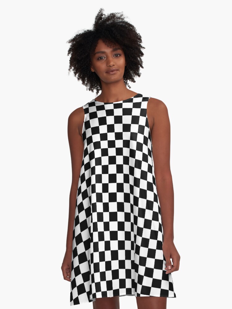 black checkered dress