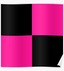 black deeppink checkered Poster