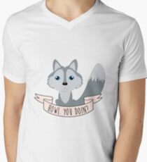 Howl you doin? Wolf Men's V-Neck T-Shirt