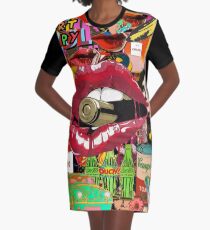 Pop-Art-Therapie T-Shirt Kleid