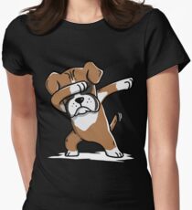 Dabbing Boxer Funny Women's Fitted T-Shirt