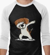 Dabbing Beagle Funny Men's Baseball Âľ T-Shirt