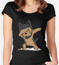 Dabbing Yorkshire Terrier Funny Yorkie Women's Fitted Scoop T-Shirt