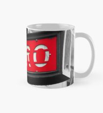 Red Paris Metro Sign on Black White Background Mug